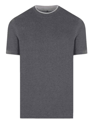 cotton short sleeve t-shirt gray - BRUNELLO CUCINELLI - BALAAN 1