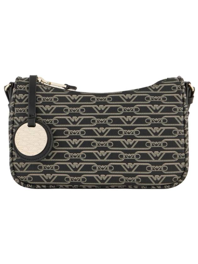 Allover Monogram Print Baguette Shoulder Bag Black - EMPORIO ARMANI - BALAAN 1