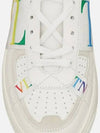 VLTN Logo Rainbow Banding Low-Top Sneakers White - VALENTINO - BALAAN 7