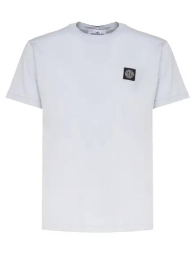 Logo Patch Short Sleeves T-Shirt Sky Blue - STONE ISLAND - BALAAN 2