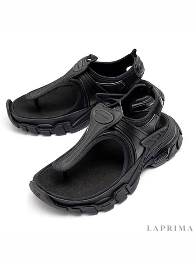 Logo Track Thong Sandals Black - BALENCIAGA - BALAAN 4