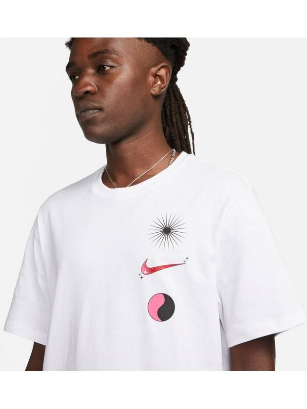 Men's Logo Graphic Print Short Sleeve T-Shirt White - NIKE - BALAAN 3