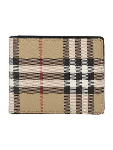 Vintage Check Heelfold Half Wallet Beige - BURBERRY - BALAAN 1