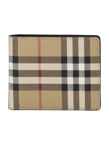 Vintage Check Heelfold Half Wallet Beige - BURBERRY - BALAAN 1