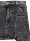 Carpenter Denim Mini Shorts Charcoal - HELMUT LANG - BALAAN 3