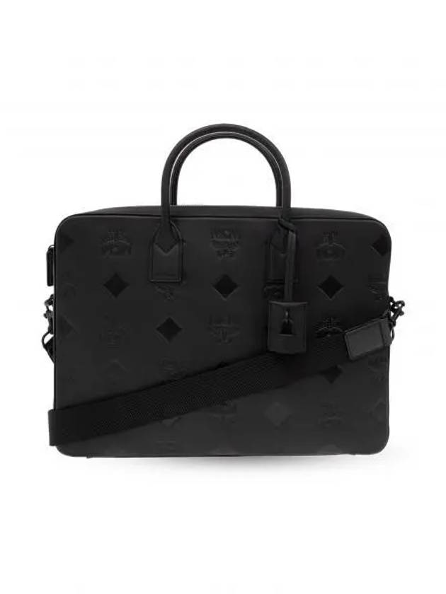 Klassik Maxi Monogram Leather Brief Case Black - MCM - BALAAN 2