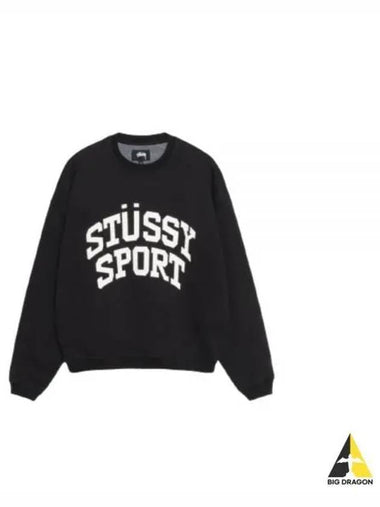 118537 WASHED BLACK Big Crackle Sports Crew - STUSSY - BALAAN 1