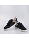 House Check Leather Suede Low Top Sneakers Black - BURBERRY - BALAAN 4