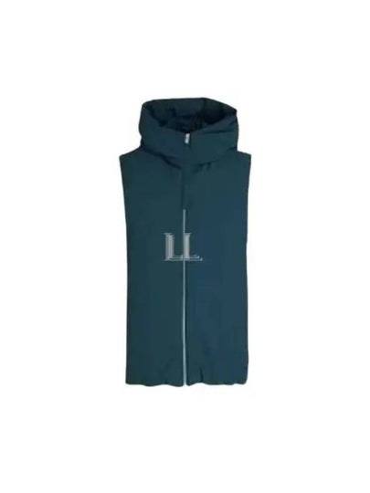 Men's Padded Hooded Down Vest Petrol - JIL SANDER - BALAAN 2