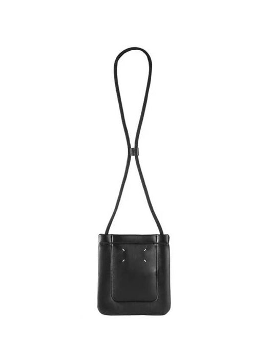 Logo Leather Mini Cross Bag Black - MAISON MARGIELA - BALAAN 1