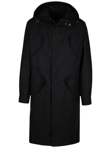 Versace Black Cotton Trench Coat - VERSACE - BALAAN 1