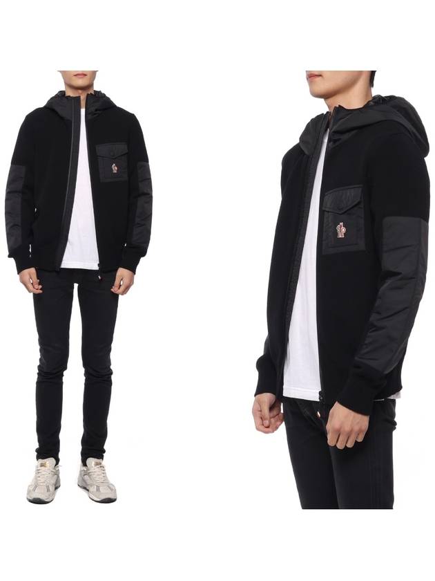 Grenoble Logo Hooded Jacket Black - MONCLER - BALAAN 3