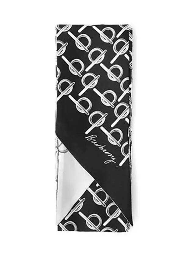 B Print Silk Scarf Black - BURBERRY - BALAAN 5