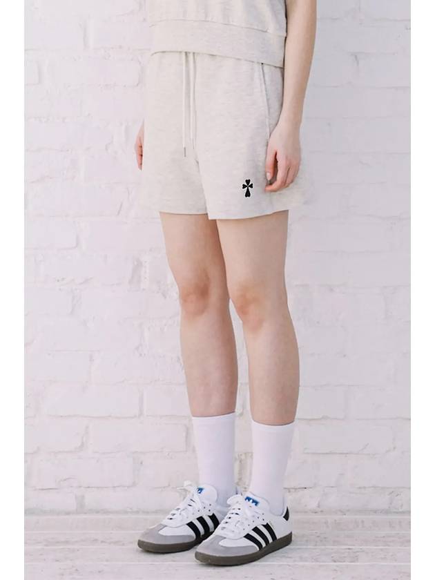 Woman Hank Logo Shorts Oatmeal - MACASITE - BALAAN 6