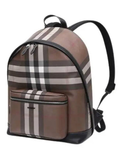 JETT check leather backpack dark brown - BURBERRY - BALAAN 2