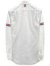 Classic Pique RWB Armband Long Sleeve Shirt White - THOM BROWNE - BALAAN.