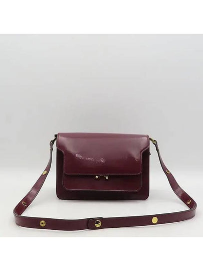 SBMPN09U07 Burgundy leather TRUNK medium M size shoulder bag - MARNI - BALAAN 2