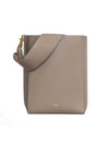 Sangle Soft Grain Calfskin Small Bucket Bag Taupe - CELINE - BALAAN.