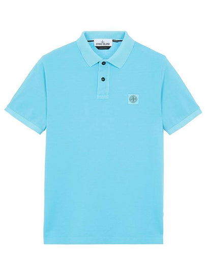 Logo Patch Washing Polo Shirt Aqua Blue - STONE ISLAND - BALAAN 2