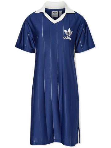 Original Knit Collar Short Sleeve Short Dress Dark Blue - ADIDAS - BALAAN 1