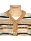 Striped Soft Wool Knit Cardigan Brown - GANNI - BALAAN 7