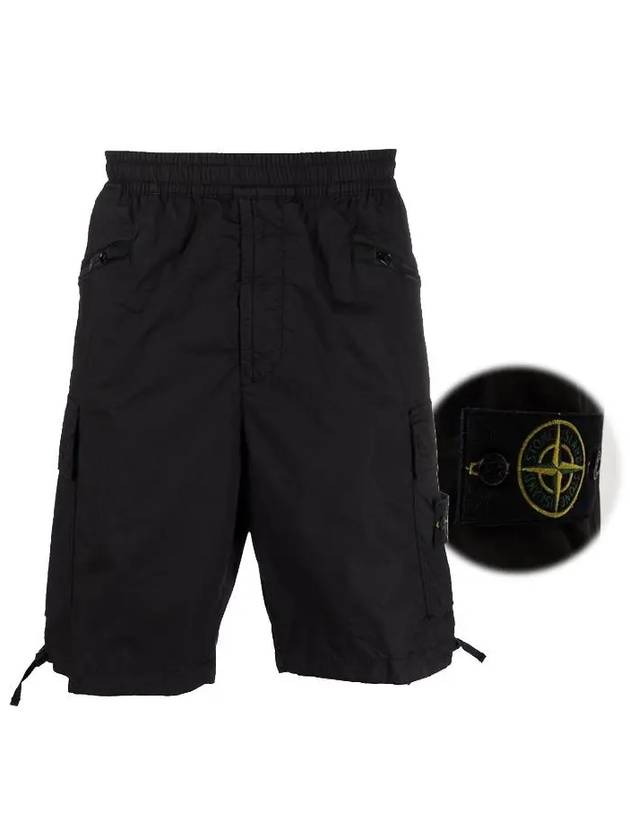 Wappen Patch Cargo Shorts Black - STONE ISLAND - BALAAN 2