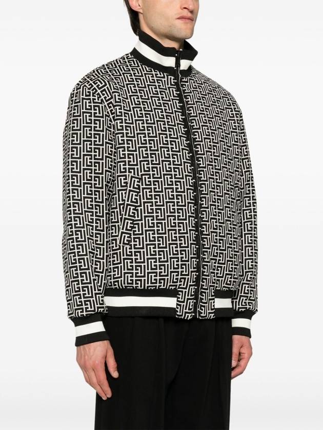 Monogram Reverse Bomber Jacket White Black - BALMAIN - BALAAN 4