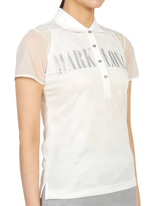 Golf Gauge Jacquard MLW 3A AP05 WHITE Women s Collar Short Sleeve T Shirt Regular Fit - MARK & LONA - BALAAN 4