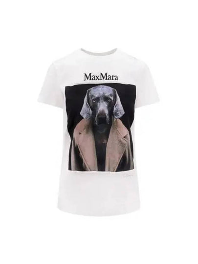 Cypria Print Cotton Short Sleeve T-Shirt White - MAX MARA - BALAAN 2