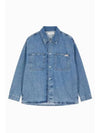 Jeans Oversized Denim Jacket Medium Blue - CALVIN KLEIN - BALAAN 2