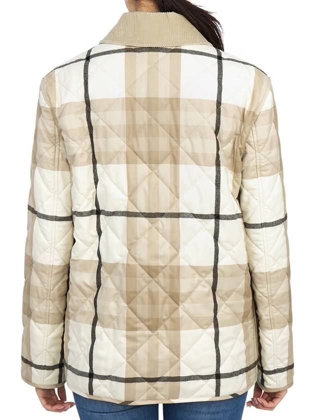 Check Diamond Quilted Jacket Beige - BURBERRY - BALAAN 8