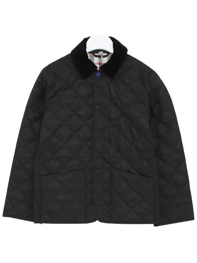 Corduroy Collar Quilted Half Jacket Black - BURBERRY - BALAAN 3