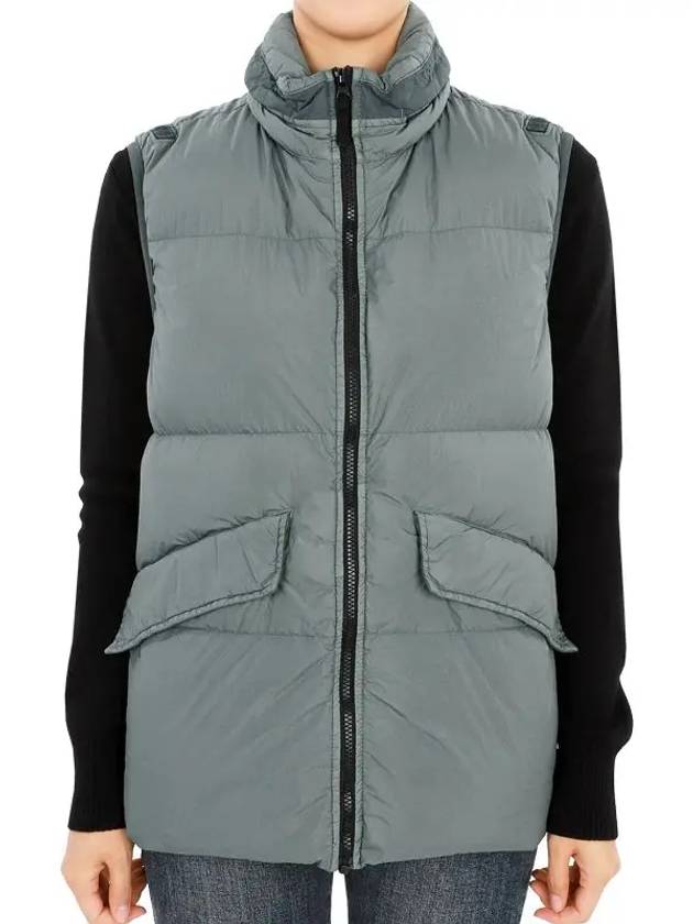 Kids Crinkle Reps Recycled Nylon Down Vest Pewter Grey - STONE ISLAND - BALAAN 2