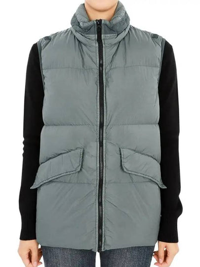 Kids Crinkle Reps Recycled Nylon Down Vest Pewter Grey - STONE ISLAND - BALAAN 2