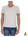 Cotton V-neck Short Sleeve T-Shirt White - TOM FORD - BALAAN 2