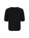 100% Wool Round Neck Sleeve Sweater Black C3KPO74BK - CALLAITE - BALAAN 7