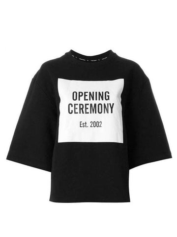 Logo Cut-Off Brushed Short-Sleeve T-Shirt Black - OPENING CEREMONY - BALAAN 1