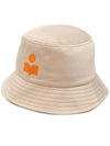 Hailey logo embroidered bucket hat beige - ISABEL MARANT - BALAAN.
