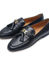 Tassel Embellished Leather Loafers Black - TOD'S - BALAAN 3