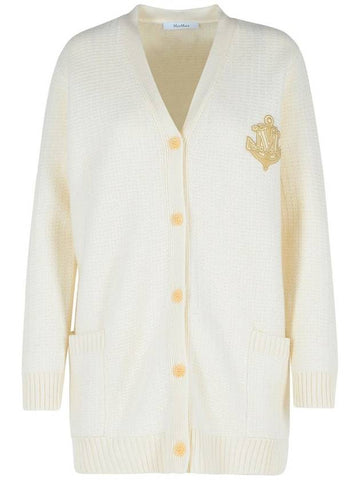 Max Mara 'Ravello' White Wool Blend Cardigan - MAX MARA - BALAAN 1