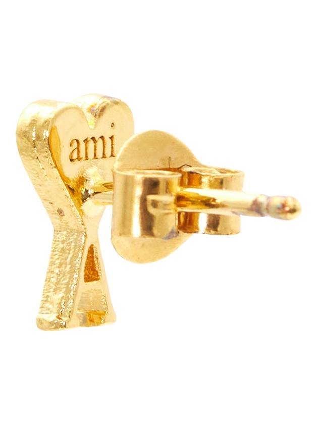 De Coeur Stud Palladium Plated Brass Earrings Gold - AMI - BALAAN 5