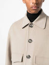 Boxy Fit Double Face Jacket Clay Beige - AMI - BALAAN 7