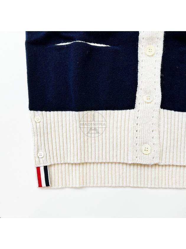 Crew neck cardigan navy FKC454AY1026 - THOM BROWNE - BALAAN 9