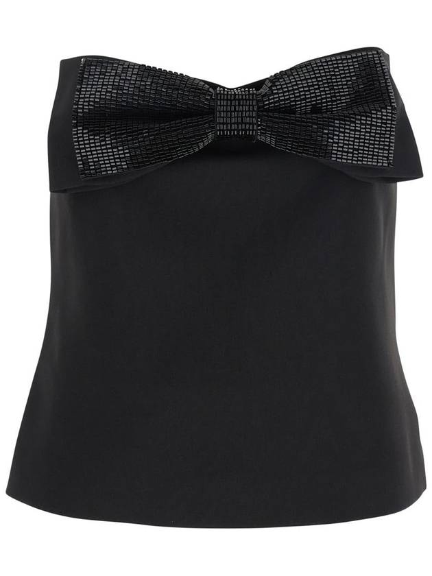 Black Crepe Bandeau Top - SELF PORTRAIT - BALAAN 1