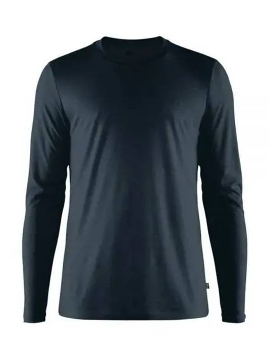 Men s Abisko Wool Long Sleeve T Shirt Dark Navy 87194555 LS M - FJALL RAVEN - BALAAN 1