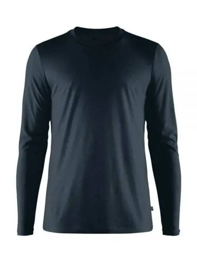 Men s Abisko Wool Long Sleeve T Shirt Dark Navy 87194555 LS M - FJALL RAVEN - BALAAN 1