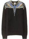 Men's Wings Regular Sweatshirt Black - MARCELO BURLON - BALAAN 2