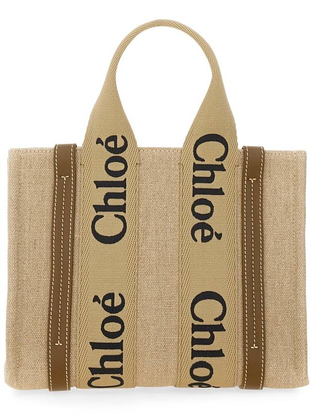 Woody Logo Small Tote Bag Brown Beige - CHLOE - BALAAN 5