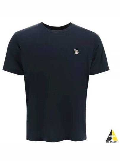 Zebra Logo Crew Neck Cotton Short Sleeve T-Shirt Navy - PAUL SMITH - BALAAN 2