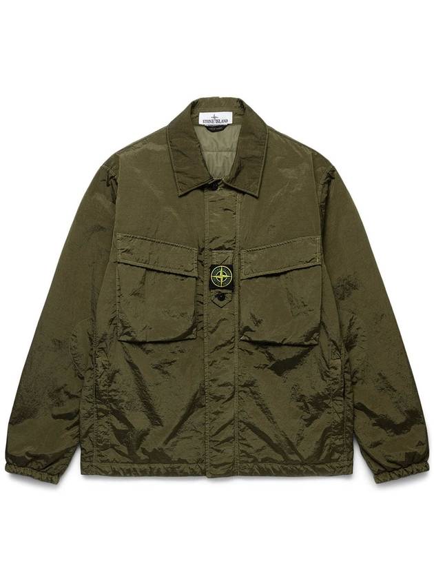 Lightweight Shirt Jacket Khaki - STONE ISLAND - BALAAN 2